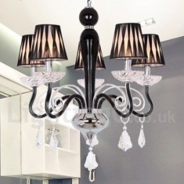 Lustre contemporain en cristal K9 de Style bougie, 5 lumières, blanc, pour salle à manger, chambre à coucher, salon