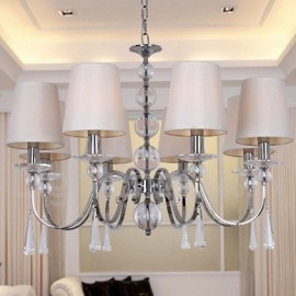 Lustre contemporain de style bougie en cristal K9, 8 lumières, pour salle à manger, chambre à coucher, salon