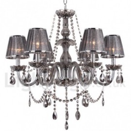 Lustre de style bougie en cristal K9, 6 lumières, pour salle à manger, chambre à coucher, salon