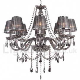 Lustre de style bougie en cristal K9, 8 lumières, pour salle à manger, chambre à coucher, salon