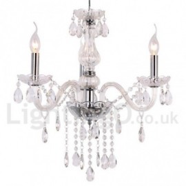 Lustre contemporain de style bougie en cristal K9, 3 lumières, pour salle à manger, chambre à coucher, salon