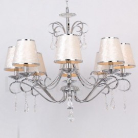 Lustre contemporain de style bougie en cristal K9, 8 lumières, pour salle à manger, chambre à coucher, salon