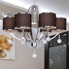 Lustre contemporain de style bougie en cristal K9, 6 lumières, pour salle à manger, chambre à coucher, salon