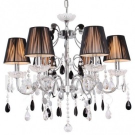 Lustre contemporain de style bougie en cristal K9, 6 lumières, pour salle à manger, chambre à coucher, salon