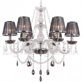 Lustre de style bougie en cristal K9, 6 lumières, pour salle à manger, chambre à coucher, salon