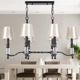 Lustre rustique noir à 6 lumières, style bougie, pour salon, salle à manger, chambre à coucher, rétro contemporain