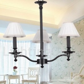 Lustre rétro contemporain à 3 lumières, style bougie noire, pour salon, salle à manger, chambre à coucher