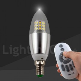 Ampoule LED à intensité variable 4Wx2 E14 style bougie 3200K-6500K (85-265V) avec télécommande