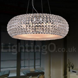 LED moderne K9 cristal plafond suspension lustres d'intérieur maison suspendus tambour lampes d'éclairage luminaires