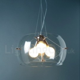 Lampe suspendue en verre à 3 lumières, moderne/contemporain, pour salon, salle à manger, bar