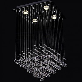 Plafonnier à 4 lumières en cristal clair au design simple