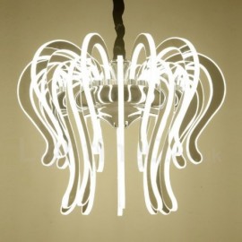 Lustre moderne/contemporain en acier à 20 lumières avec abat-jour en acrylique pour salon, chambre à coucher, hôtel, salle à manger,