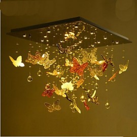 Lampe en cristal LED circulaire salon papillon lampe en cristal 18