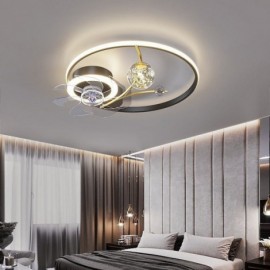 Ventilateur de plafond avec lumières, lampe de ventilateur décorative en acrylique