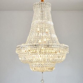 Lustre en cristal rétro plafonnier en cristal de luxe américain avec 18 lumières