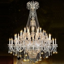 Lustre en cristal européen, plafonnier de décoration en cristal pour Villa avec 65 lumières