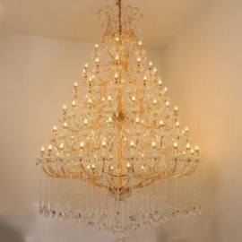 Plafonnier de décoration de villa de lustre en cristal de luxe avec 96 lumières