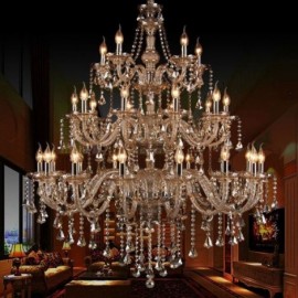 Lustre en cristal européen avec 30 lumières, plafonnier de décoration de Villa