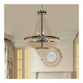 Lustre en cristal classique noir style Empire suspension 9 lumières