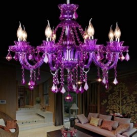 Lustre européen élégant en cristal violet