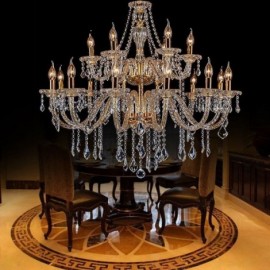 Lustre en cristal de luxe doré européen à bras fileté, plafonnier d'étude