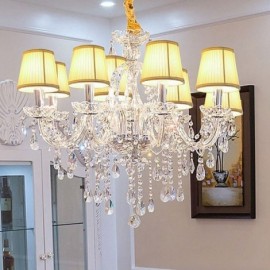 Lustre en cristal moderne, suspension européenne transparente