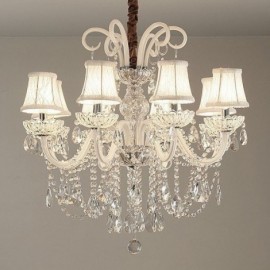 Lustre en cristal élégant, suspension européenne de couleur blanche