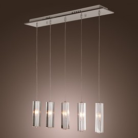 Max 10W Moderne/Contemporain / Cristal d'Île / Ampoule Incluse Lampes Suspendues en Métal Chromé Salle à Manger