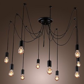 Lustre Design Vintage Ampoules Incluses Living 10 Lumières Suspension