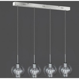 Lampes suspendues modernes/contemporaines/traditionnelles/classiques en métal chromé 35 WSalon/Chambre/Salle à manger/Salle d'étude/Bureau/Lampe suspendue à 4 lumières pour enfants