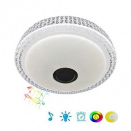 Plafonnier décoratif RGB 36W, lampe décorative, télécommande avec application, Bluetooth, haut-parleur de musique, montage encastré