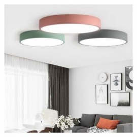 Plafonnier ultra fin contemporain à montage encastré, lampe ronde