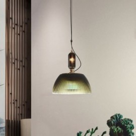 Jupe plissée suspension en verre moderne minimaliste en fer forgé petit plafonnier