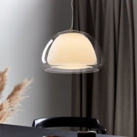 Lampe suspendue moderne et simple en verre transparent, plafonnier Pudding