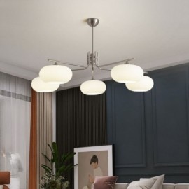 Lampe suspendue en verre nordique, plafonnier créatif en fer forgé