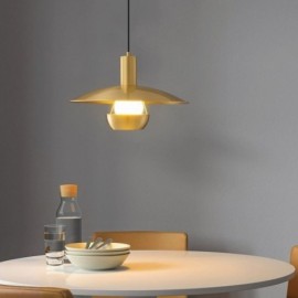 Lampe suspendue à tête unique en or brossé