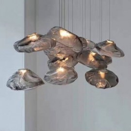 Lampe suspendue nordique créative en verre, lustre artistique