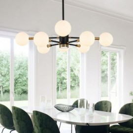 Lampe suspendue en verre nordique, lampe ronde blanche laiteuse, éclairage d'intérieur