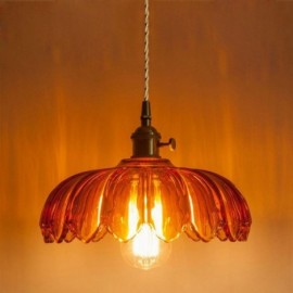 Lampe d'ombre de fleur d'éclairage pendant en verre rétro moderne avec la lumière de commutateur de torsion