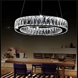 Lustre LED en cristal éclairage moderne anneaux simples D50CM K9 grands plafonniers d'intérieur en cristal