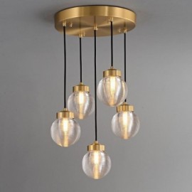 Lampe à suspension American Cluster, plafonnier luxueux avec boule de verre