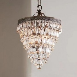 Plafonnier en cristal américain Country Retro Round Pendant Light