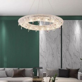 Lampe suspendue en cristal moderne, plafonnier de luxe pour hall d'entrée, 60/80CM