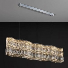 Longue suspension en cristal, plafonnier de décoration de luxe