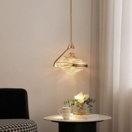 Lampe suspendue moderne et minimaliste en fer forgé et verre de lave