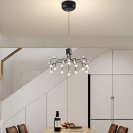 Suspension Nordic Creative Plafonnier Blanc Naturel 14 Lumières