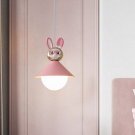 Suspension Moderne Minimaliste G9 Fer Forgé Lapin Veau Résine Plafonnier