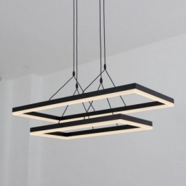 Lustre moderne en acrylique noir avec cadre suspendu