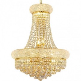 Lustre en forme de couronne, suspension luxueuse en cristal