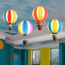 Lampes suspendues colorées en forme de montgolfière, lumière de décoration en acrylique